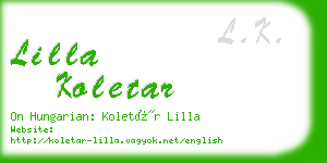 lilla koletar business card